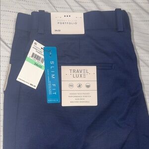 Perry Ellis Portfolio Blue Travel Luxe Pants